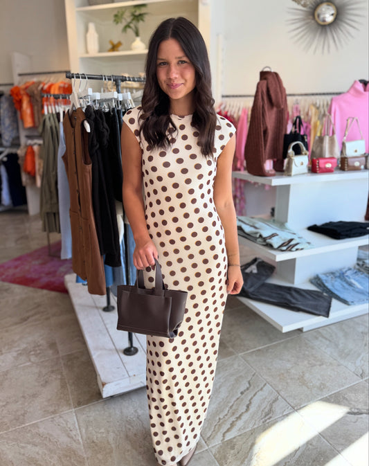 AFRM Cody Dress in Gold Halo Dot