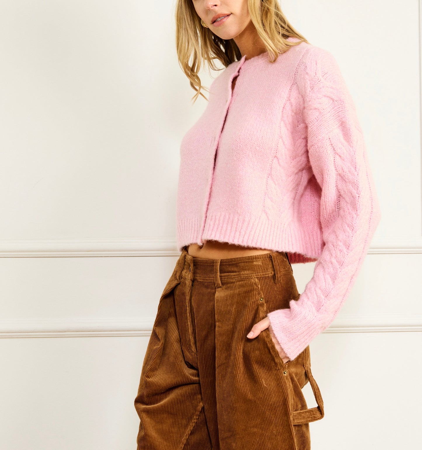 Line & Dot Melba Cardigan in Pink