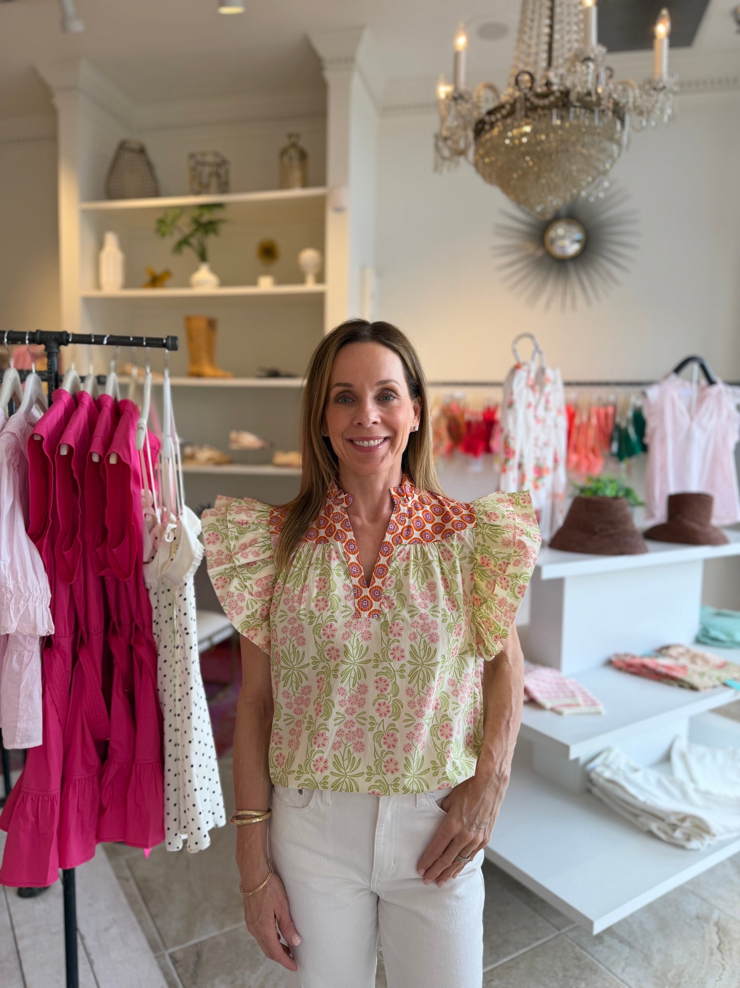 Dillon Floral V Neck Blouse