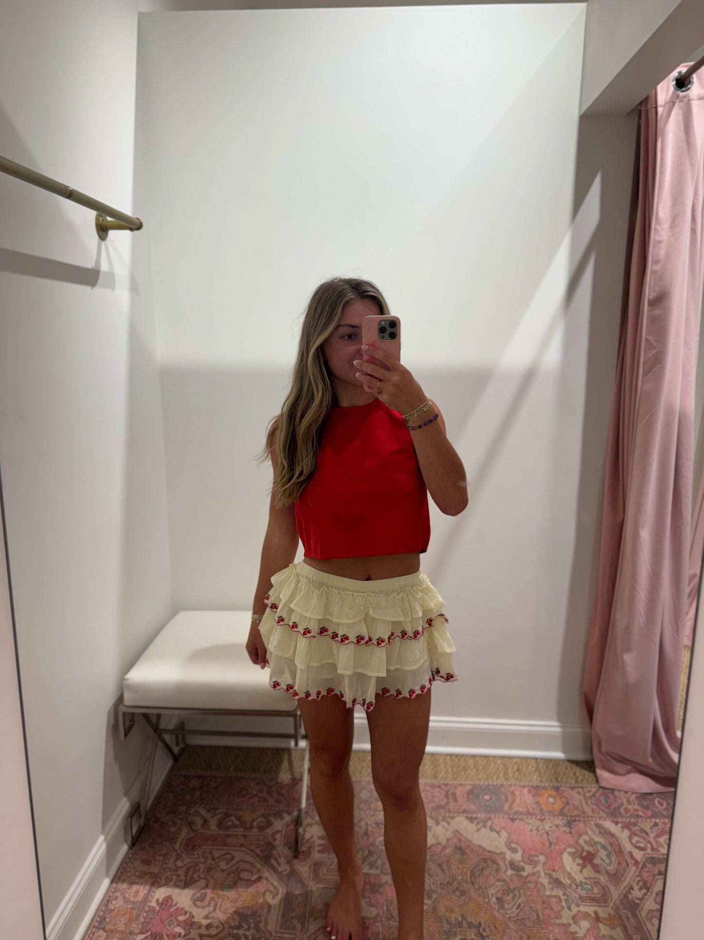 Jacquie The Label Cerise Skort in Yellow Red