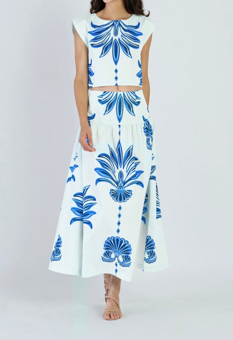 Beyond By Vera Piper Top in Palm Springs Navy