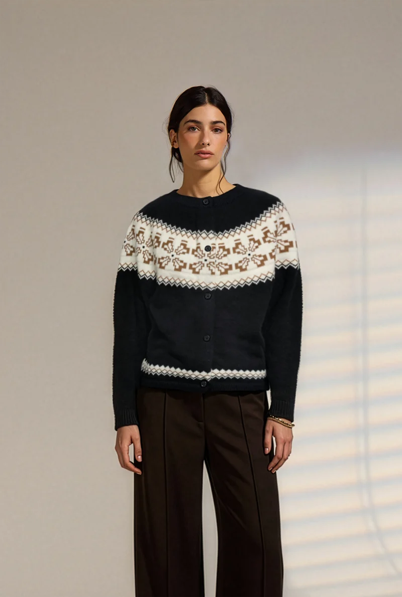 Deluc Heart Cardigan in Black
