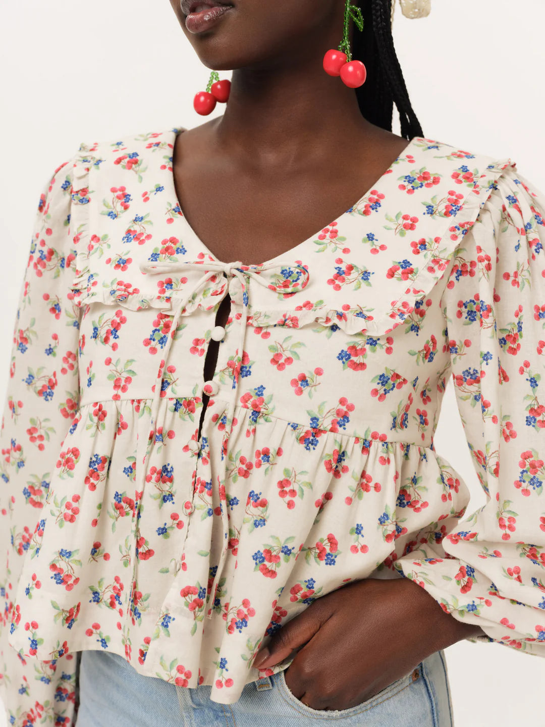 For Love & Lemons Cherry Mae Top in Cream