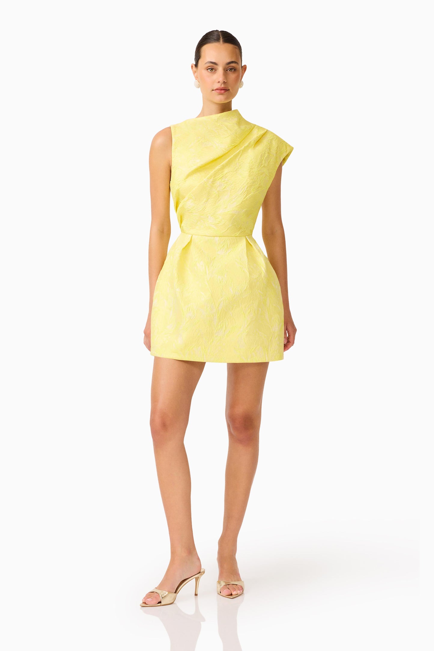 Elliatt Luella Asymmetric Mini Dress in Yellow