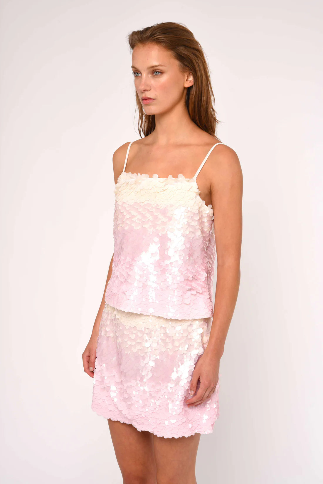 Love The Label Nikki Cami in Pink Ivory Sequins