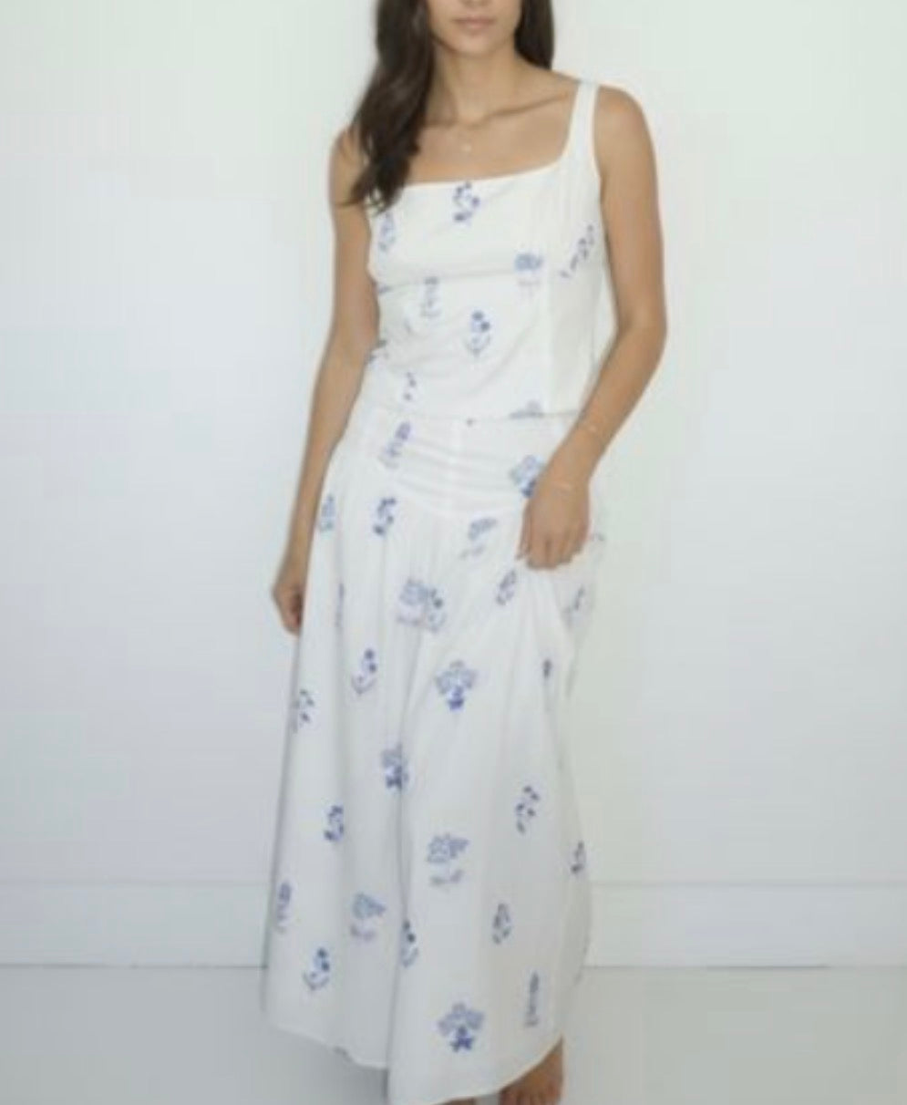 Nibi-MTK Demi Top in Soft Blue Stitch