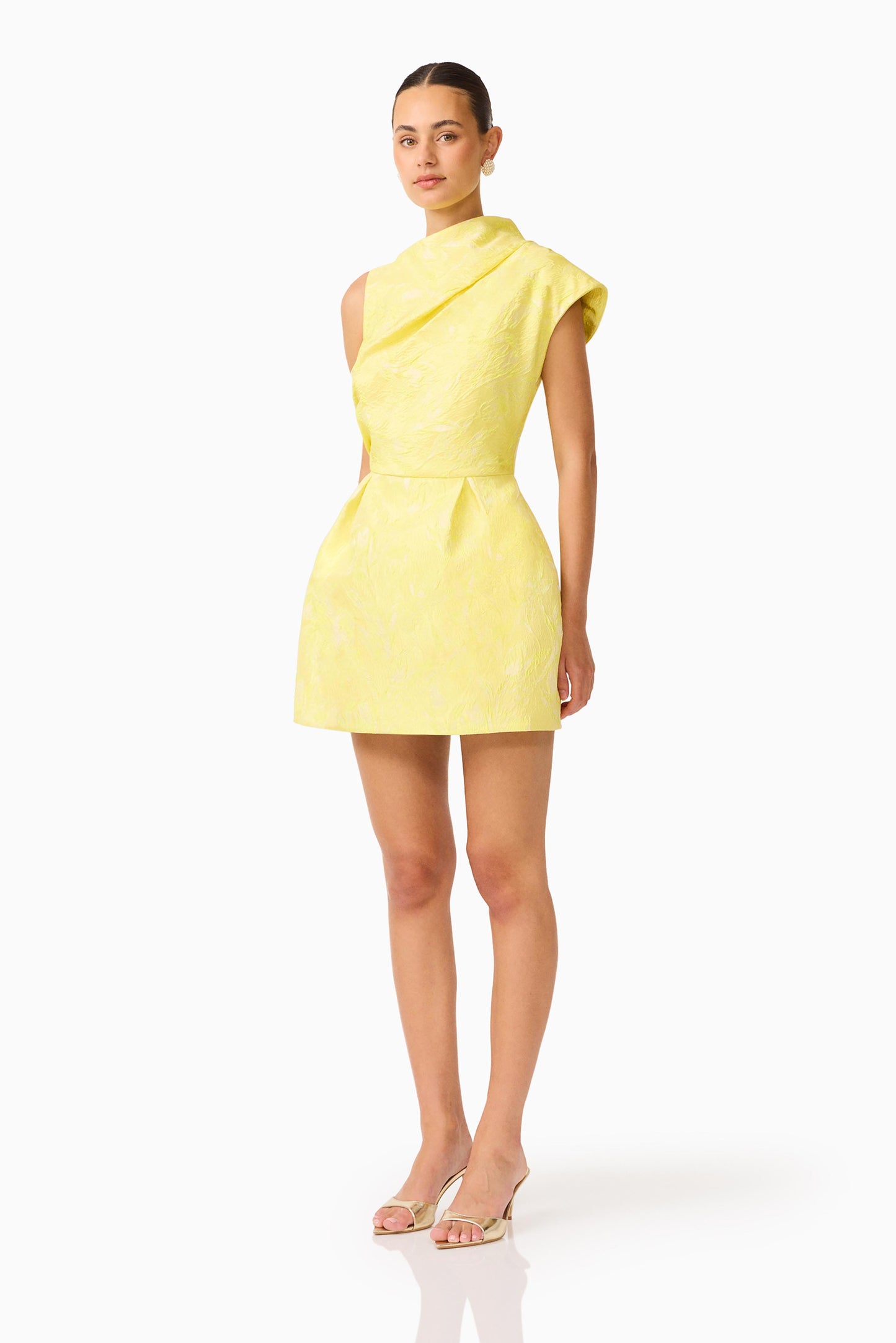 Elliatt Luella Asymmetric Mini Dress in Yellow