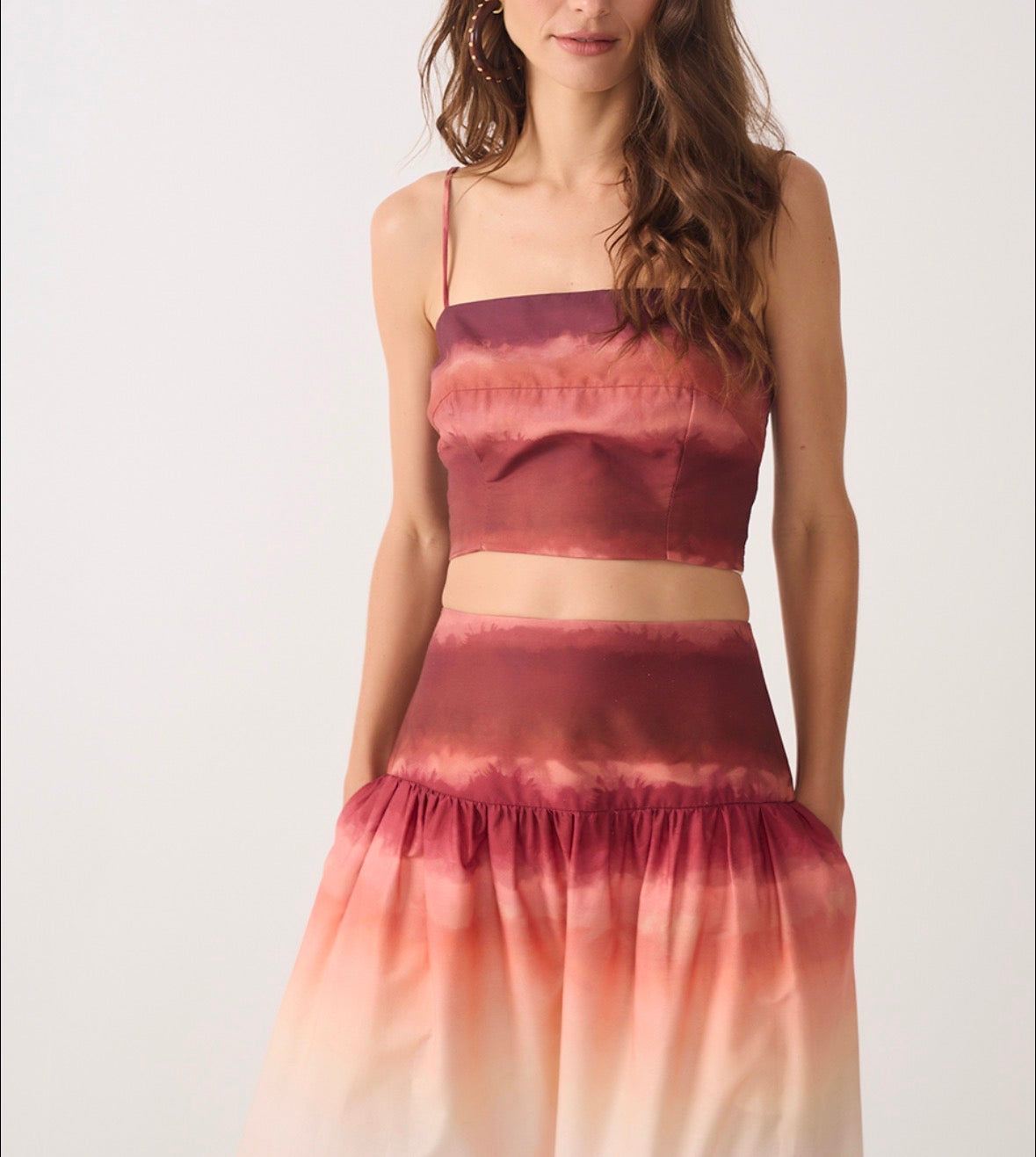 Dress To Multicolor Nascente Crop Top & Maxi Skirt Set