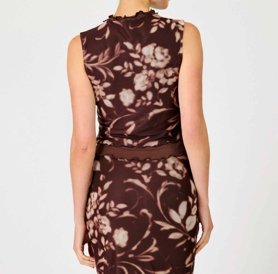 Line & Dot Sherilyn Top & Skirt Set in Brown Multi