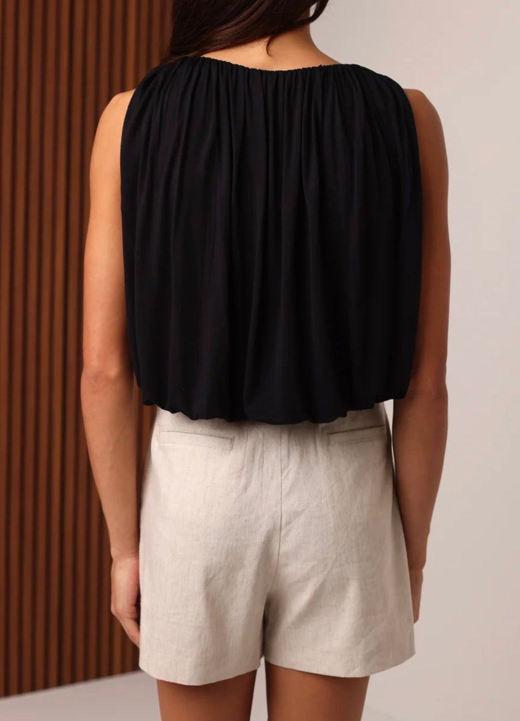 Shore Maya Bubble Top in Black