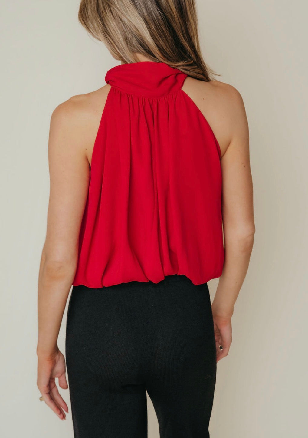 La Roque Lacy Top in Red
