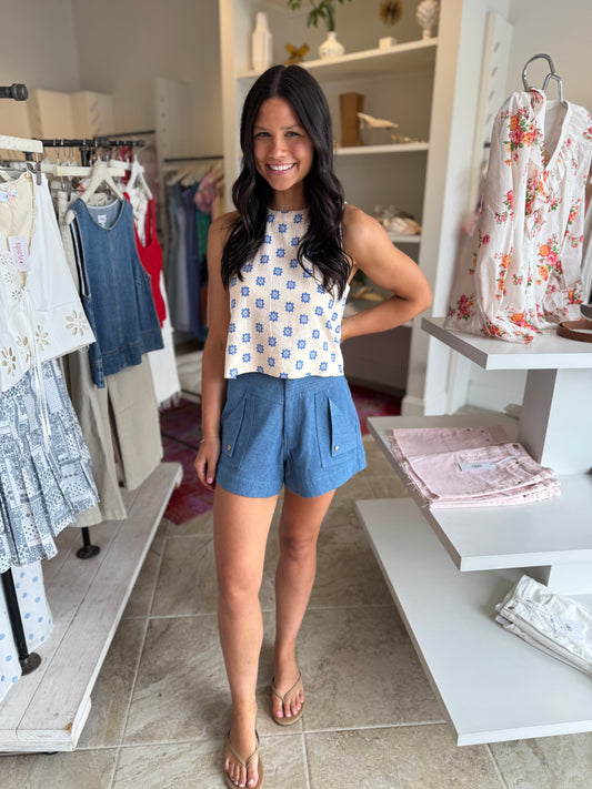 La Roque Cypress Shorts in Denim