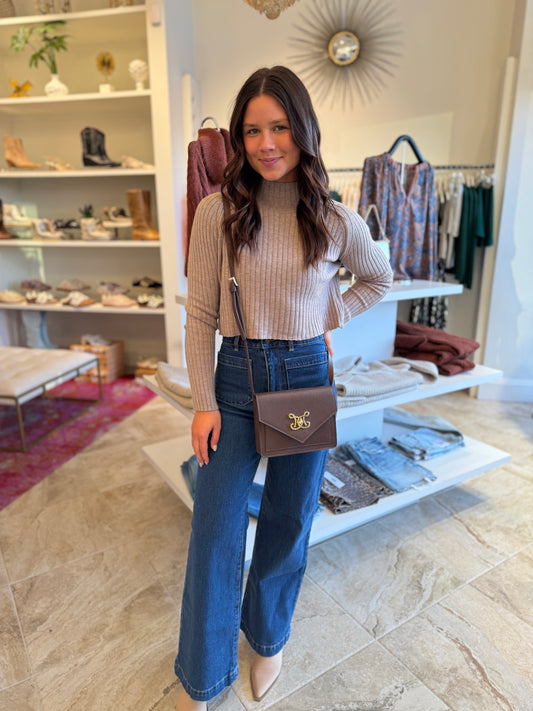 Deluc Randy Crop Sweater in Mink