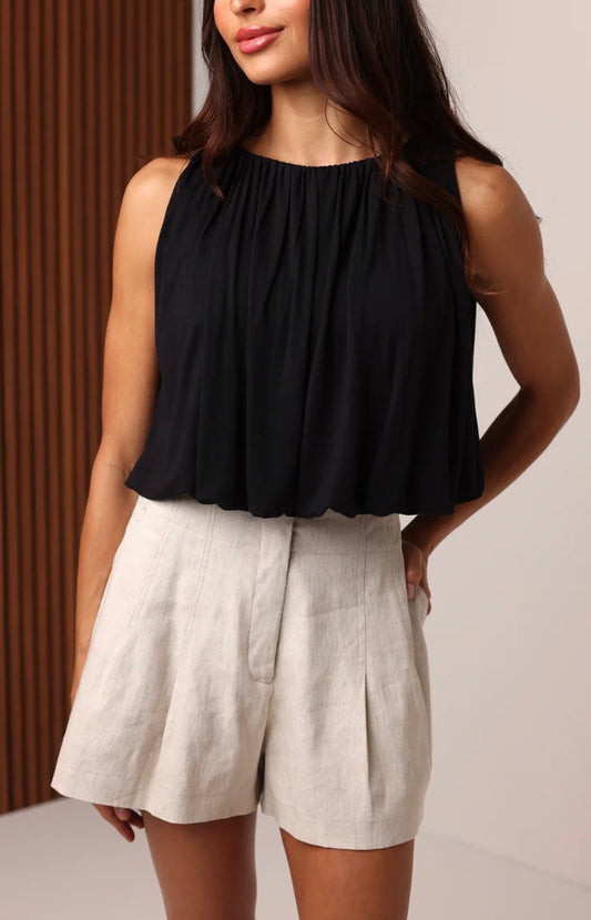 Shore Maya Bubble Top in Black