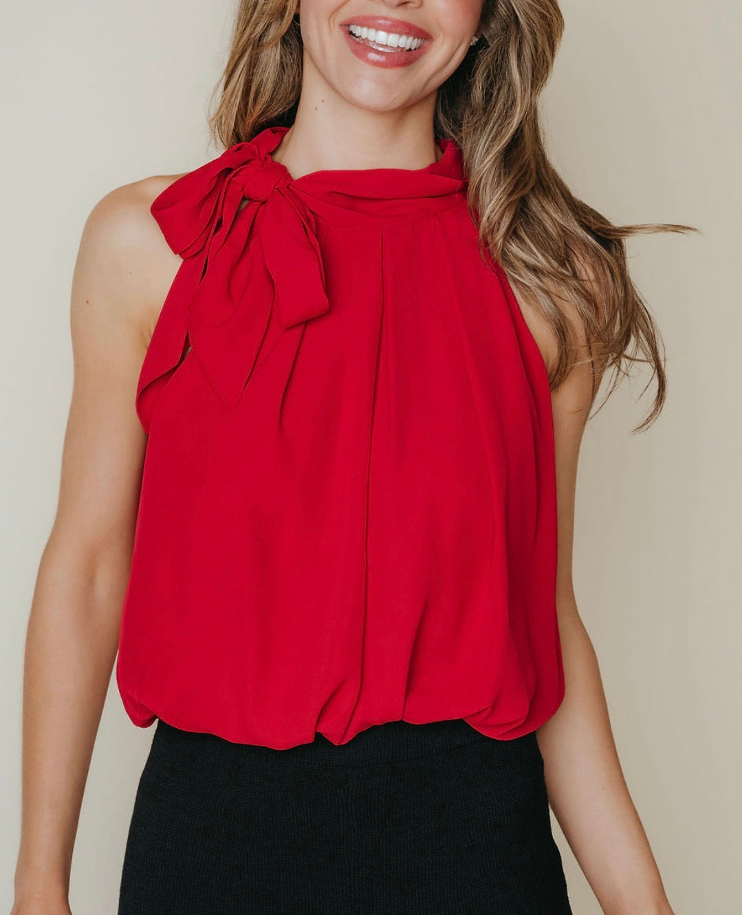 La Roque Lacy Top in Red