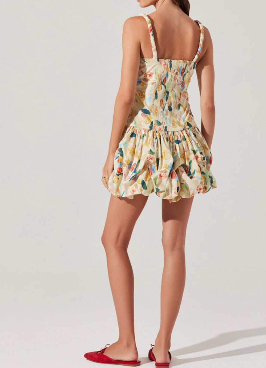 ASTR Keyla Dress in Yellow Green Floral