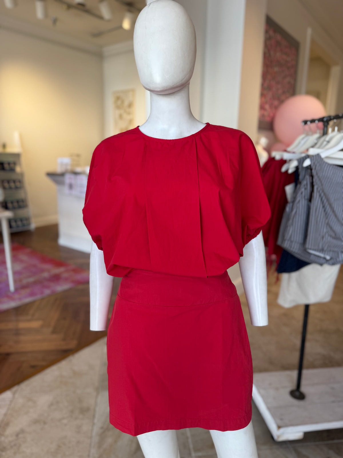Stark X Jesse Top & Skirt Set in Chili Red
