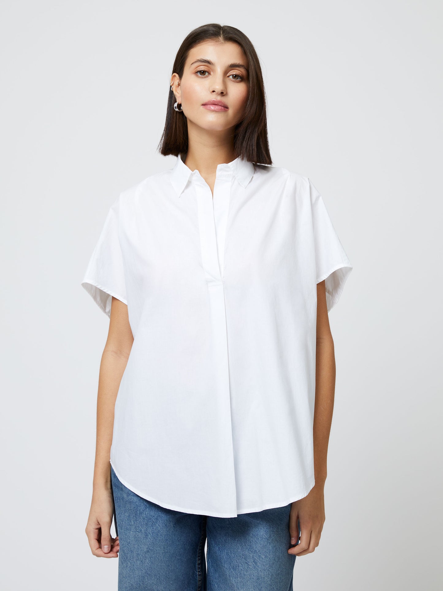 French Connection Cele Rhodes Poplin Sleeveless Shirt