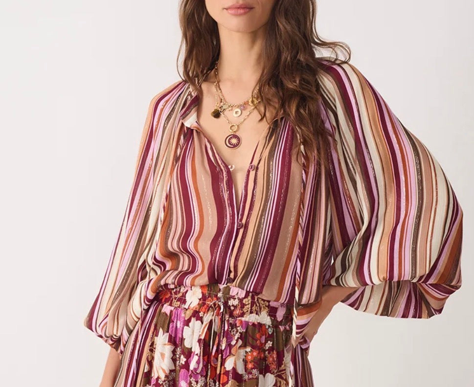 Dress To Lurex Front Ties in Aurora Stripes
