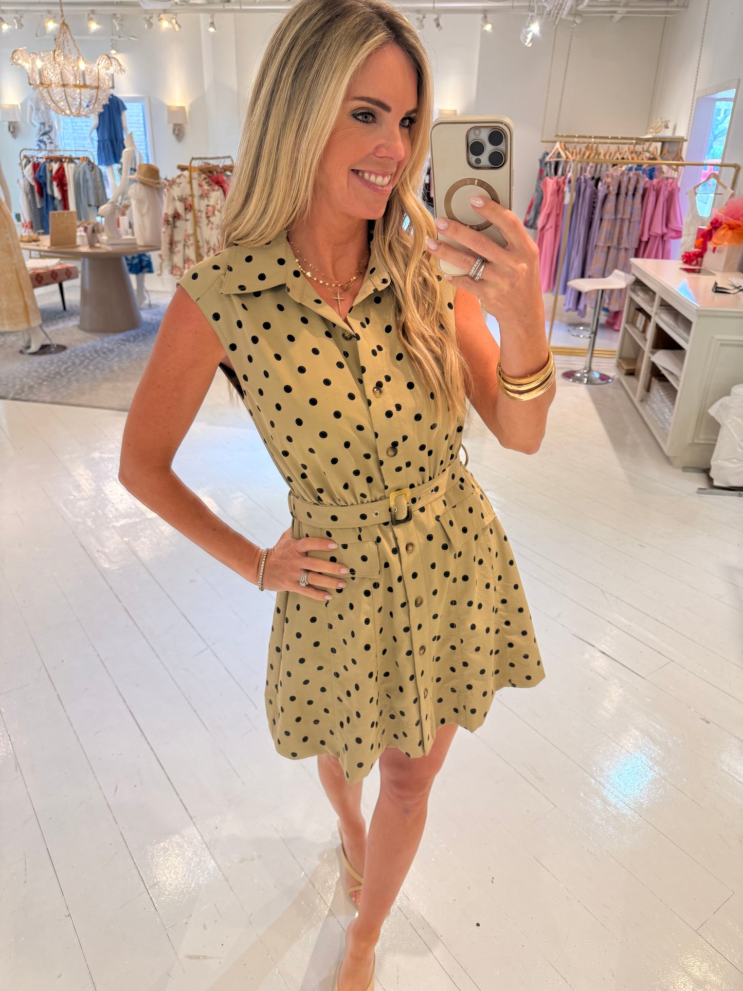 En Saison Hadley Mini Dress in Tan Black