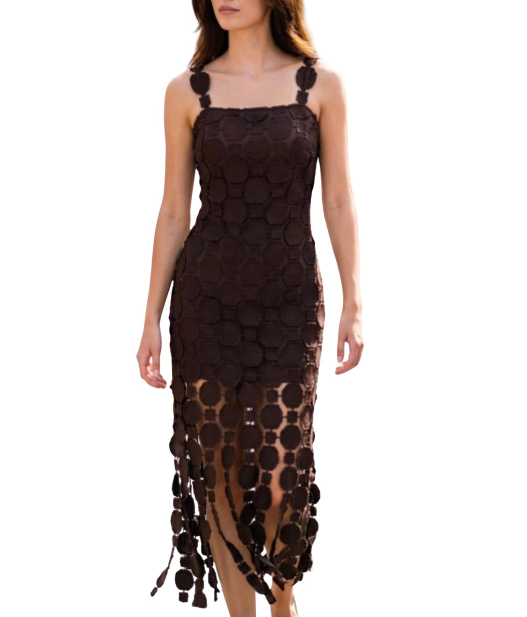 Stella Midi Dress in Chocolate