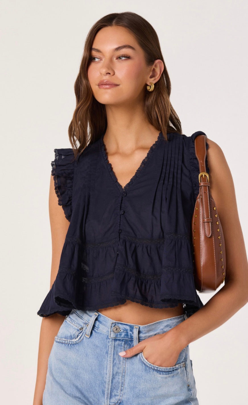 ASTR Julie Top in Navy