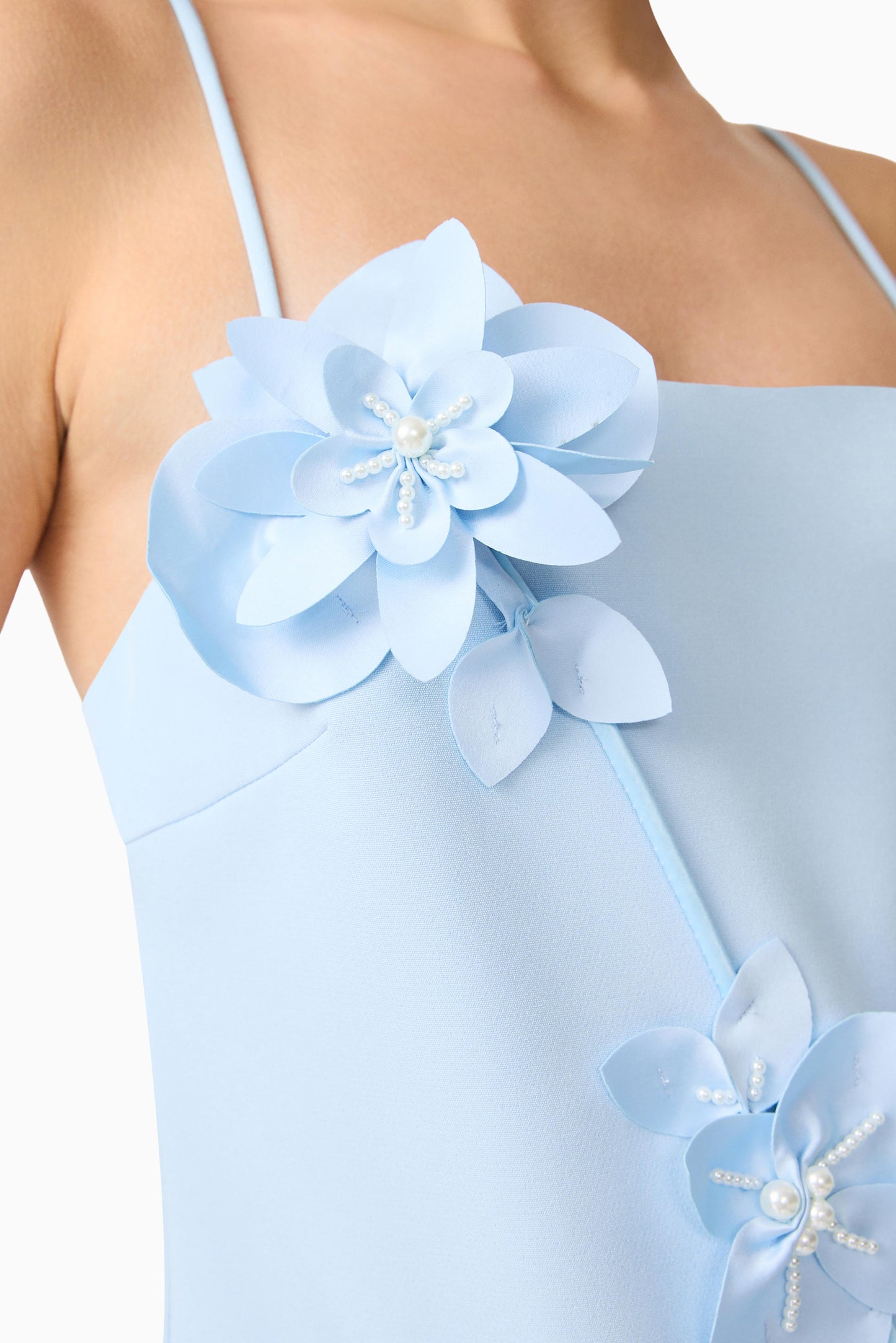 Elliatt Reina 3D Floral Gown in Sky Blue