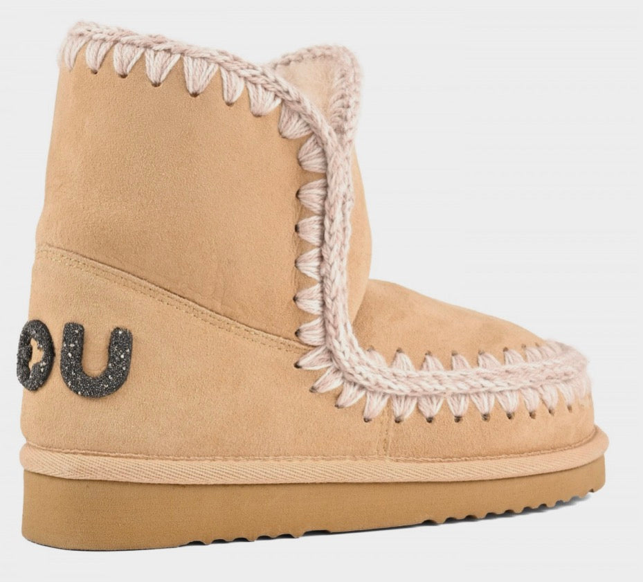 Mou Eskimo 18 Suede Glitter Logo Boot in Rutabaga