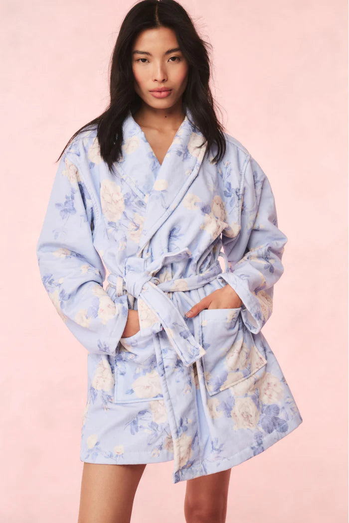 Love Shack Fancy Indie Robe in Whisper Blue