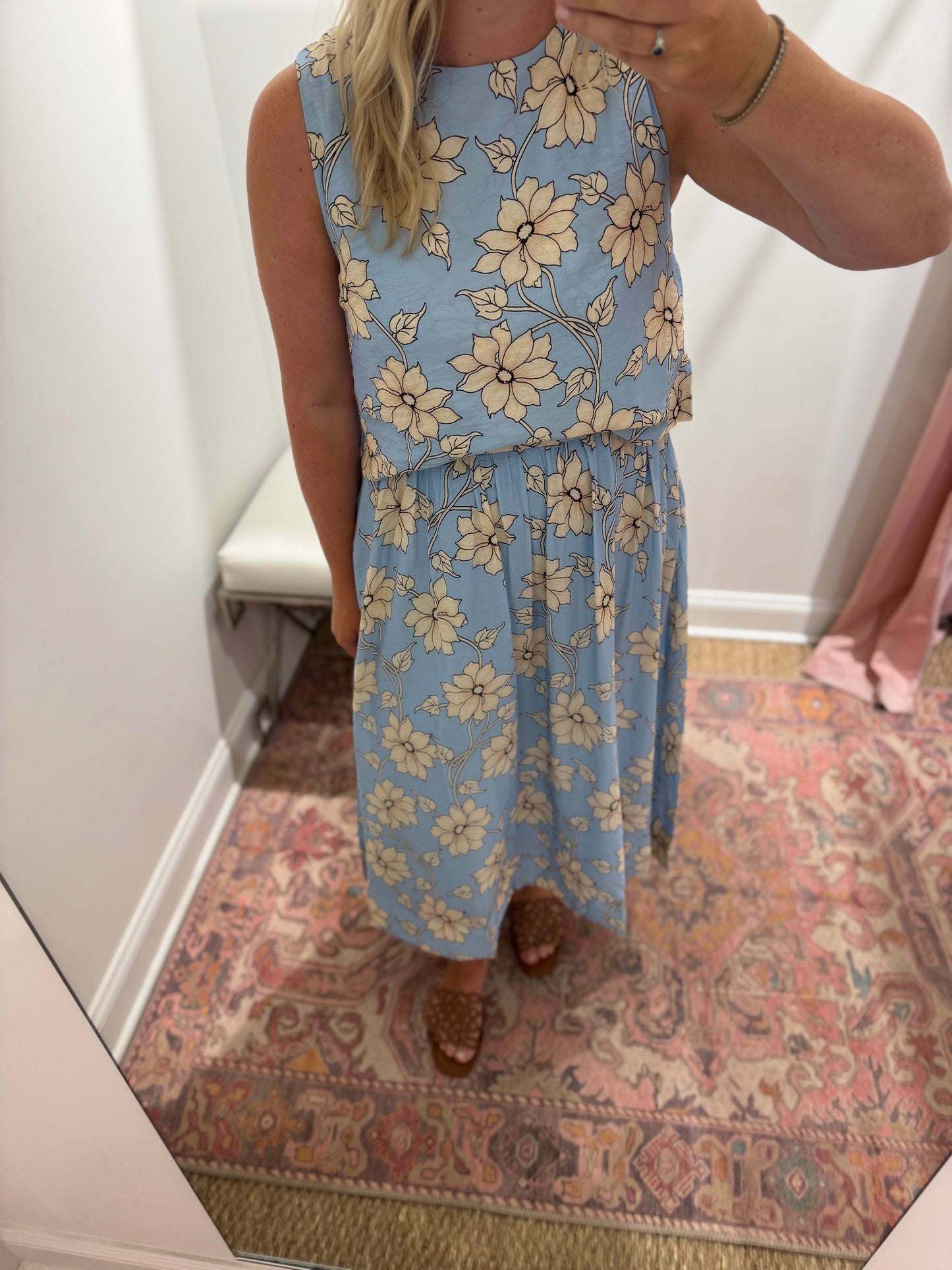 Lennon Tank in Blue Floral