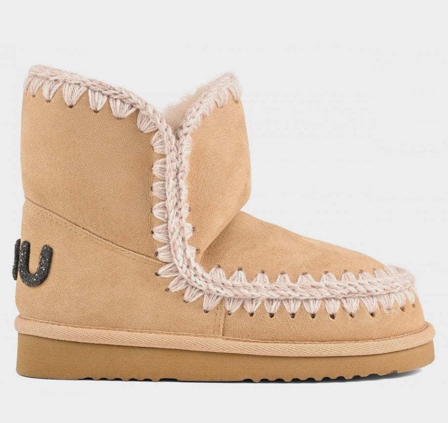 Mou Eskimo 18 Suede Glitter Logo Boot in Rutabaga