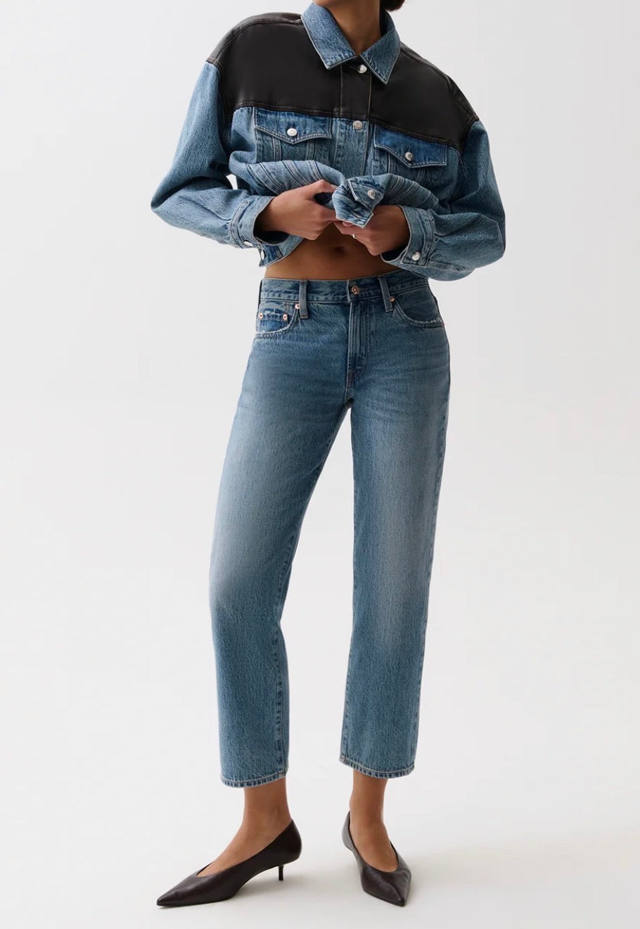 Pistola Issa Ankle Mid Rose Relaxed Ankle Straight Jean in Metropolis