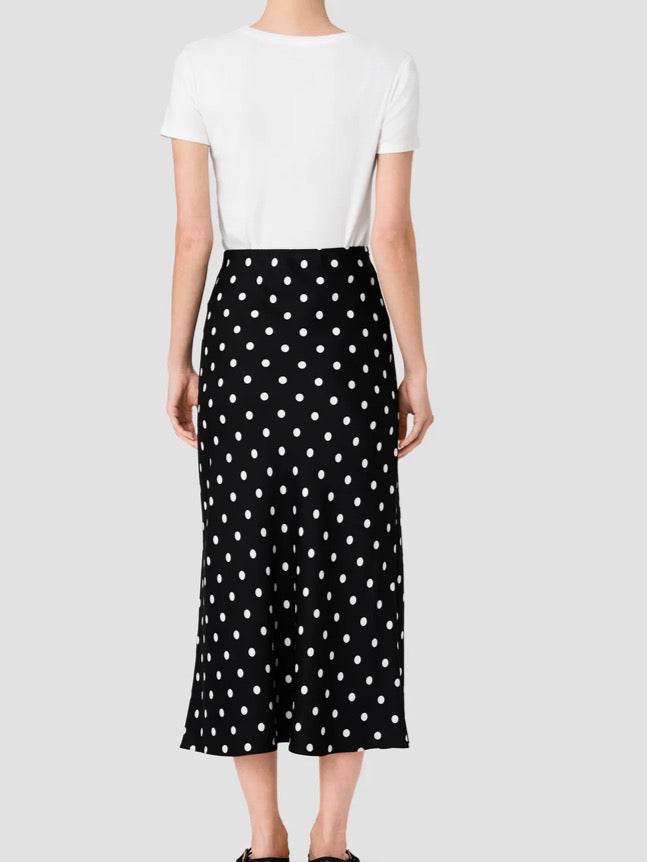 French Connection Ennis Satin Polka Dot Skirt