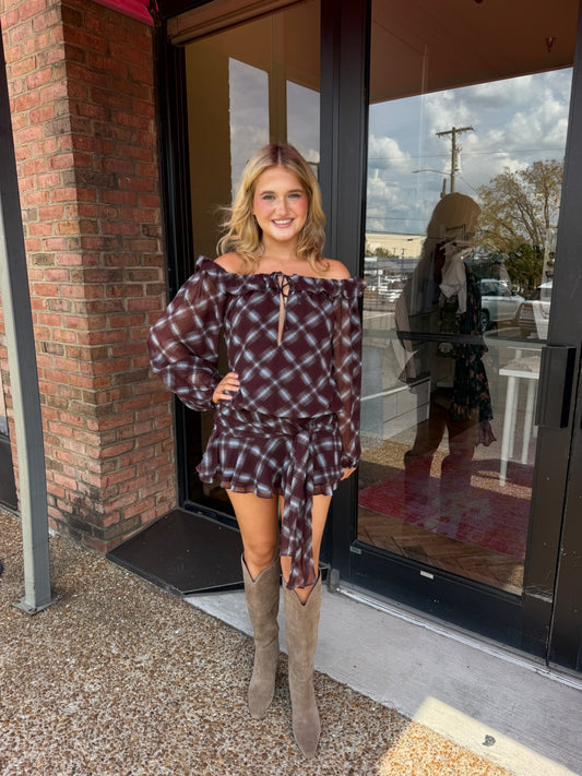 Nia Lucero Top & Encina Skirt Set in Merlot