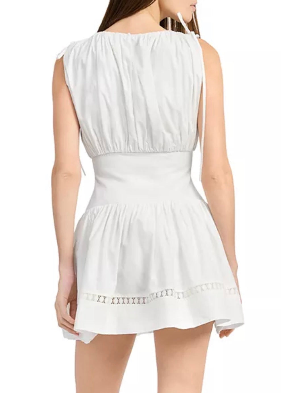 En Saison Fara Mixed Media Mini Dress in White