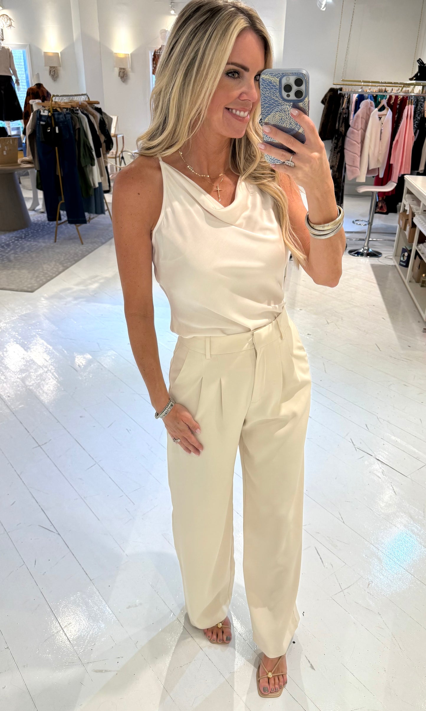 French Connection Harrie Sutting Trouser in Classic Cream
