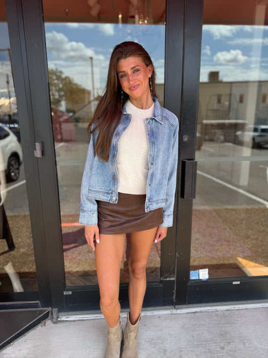 Kylie Denim Cropped Jacket