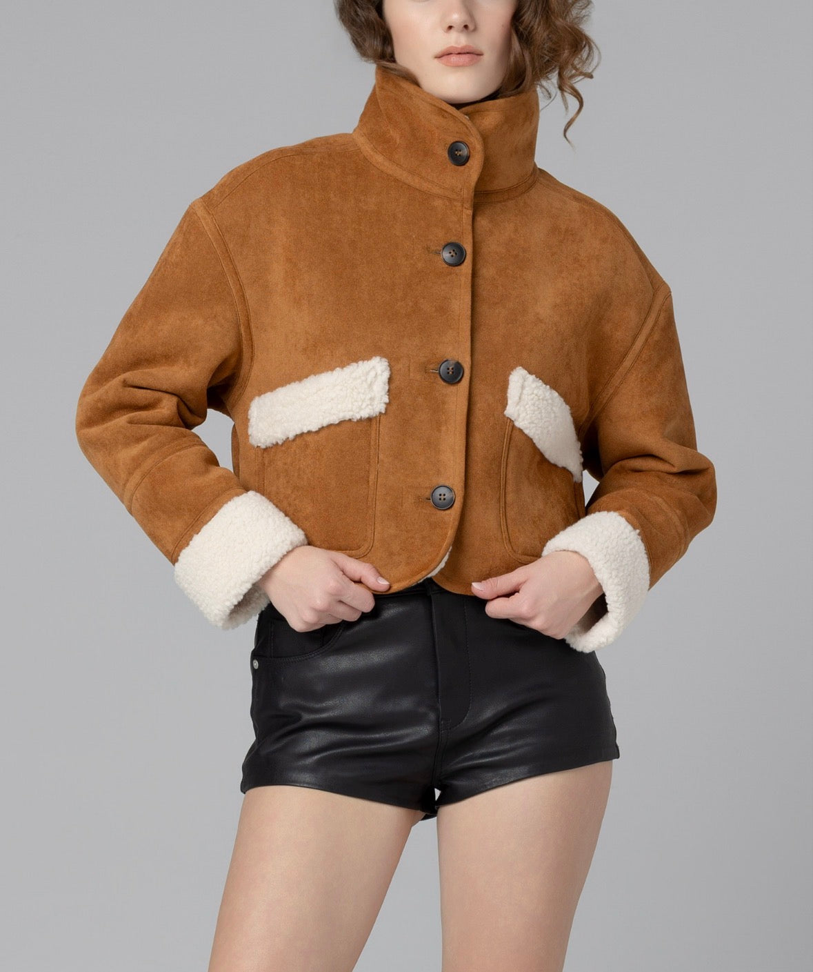 Blank NYC Staring Contest Jacket in Camel / Cream