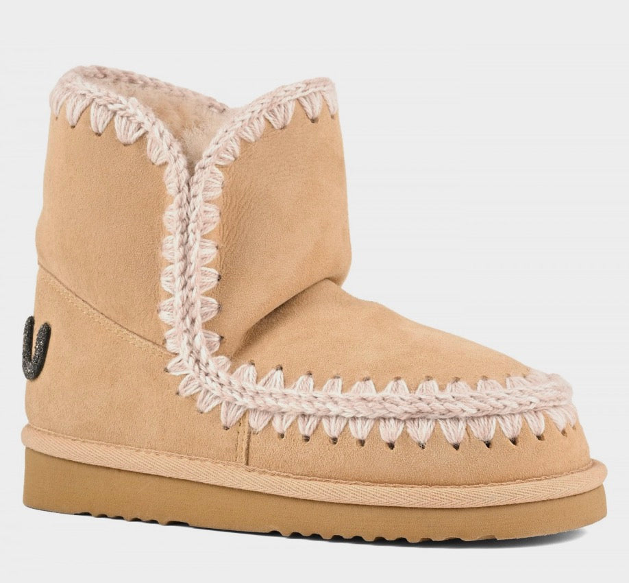 Mou Eskimo 18 Suede Glitter Logo Boot in Rutabaga