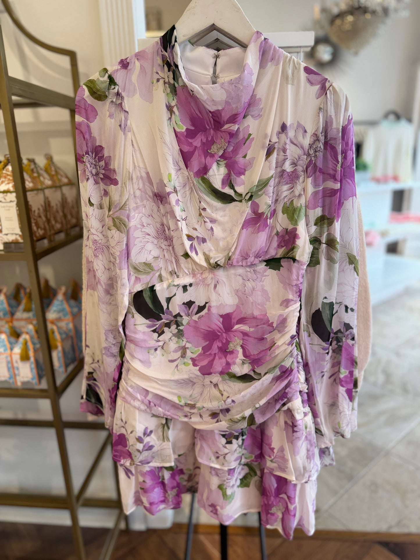 Lavender Brown Presley Dress in Lilac Combo