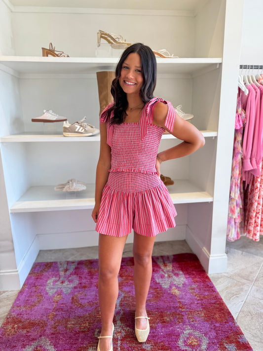 Koch Erica Skirt in London Red Stripe