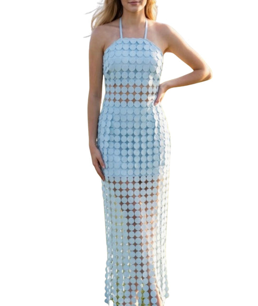 Wallace Halter Top & Skirt Set in Powder Blue