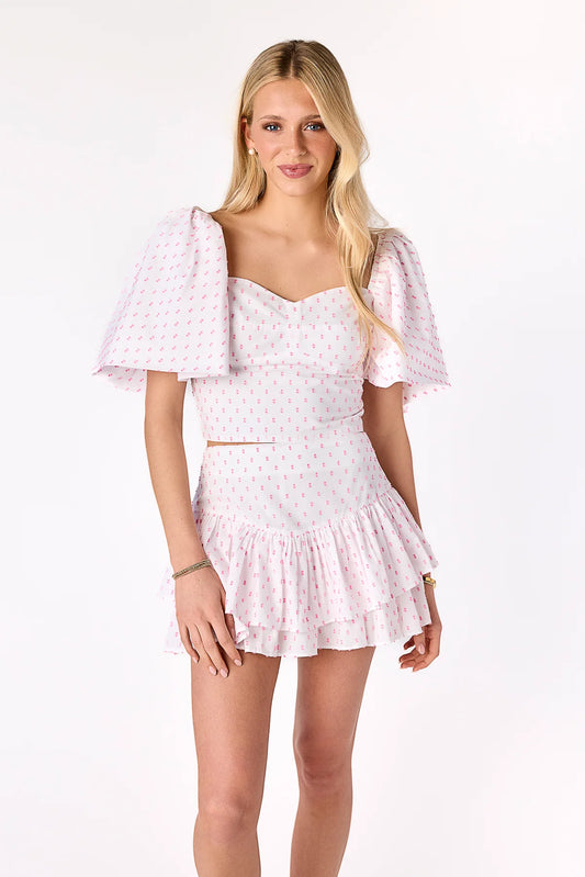 Cake For Dinner Draper Skort in Swiss Dot Pink