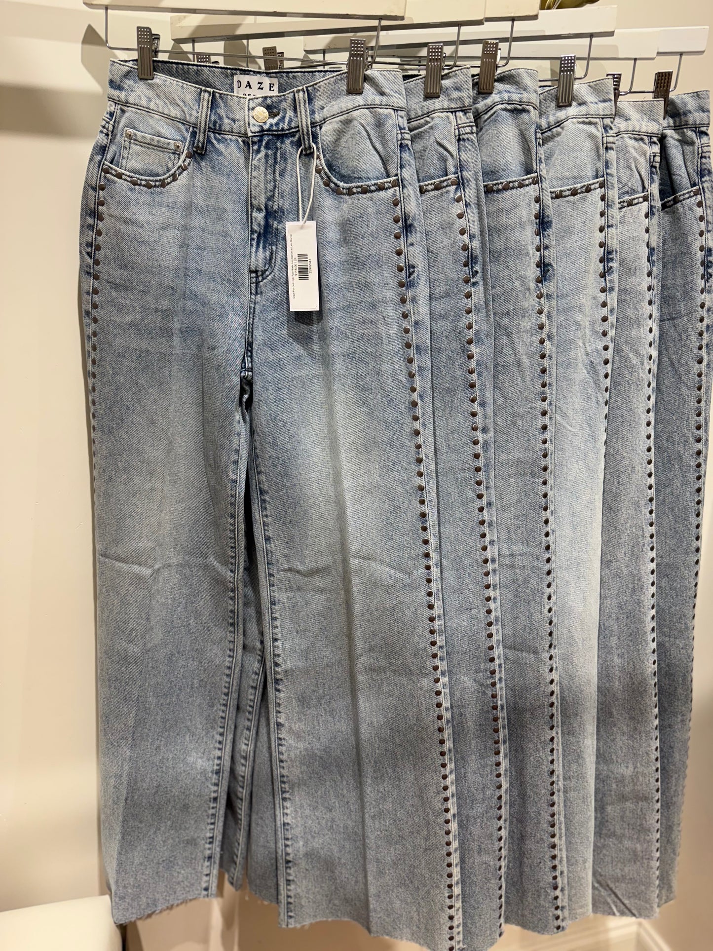Daze Far Out High Rise Wide Leg Denim in Lets Dance