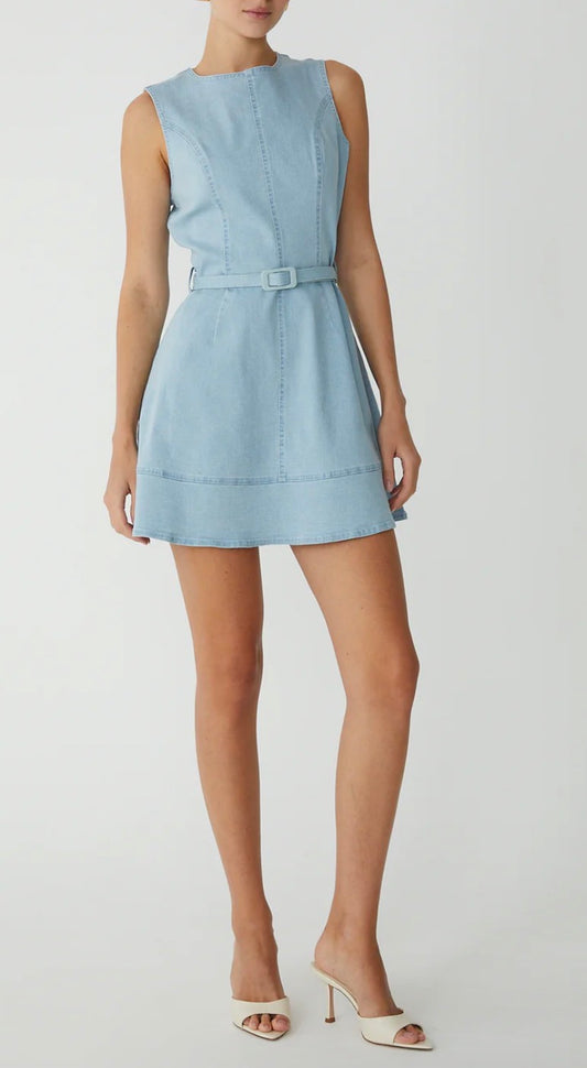 JS71 Sabrina Dress in Light Wash