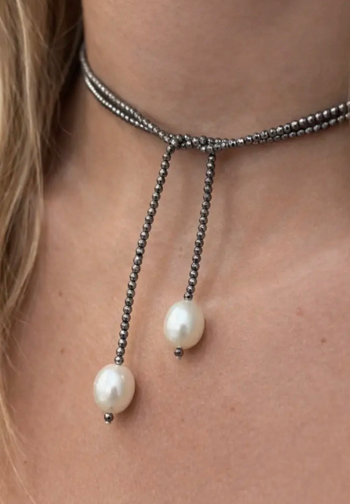 Nora James Wrenley Lariat Necklace in Brown