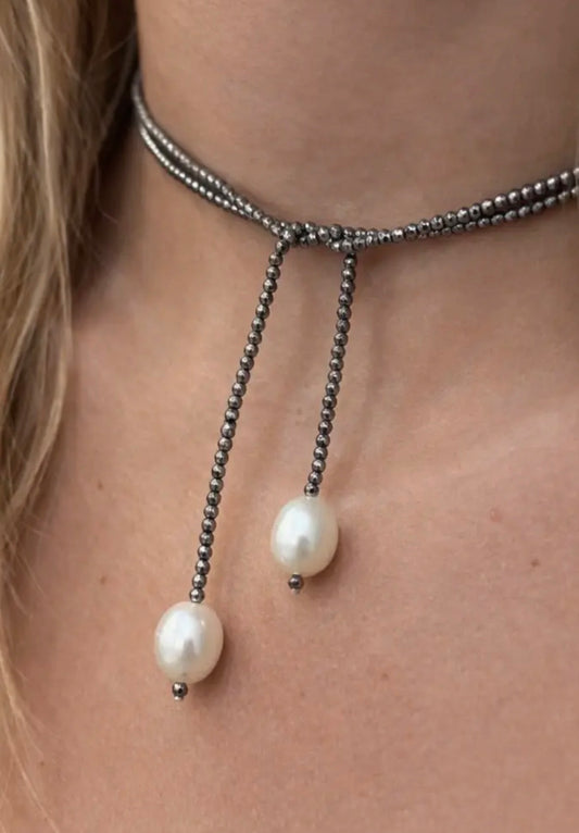 Nora James Wrenley Lariat Necklace in Brown
