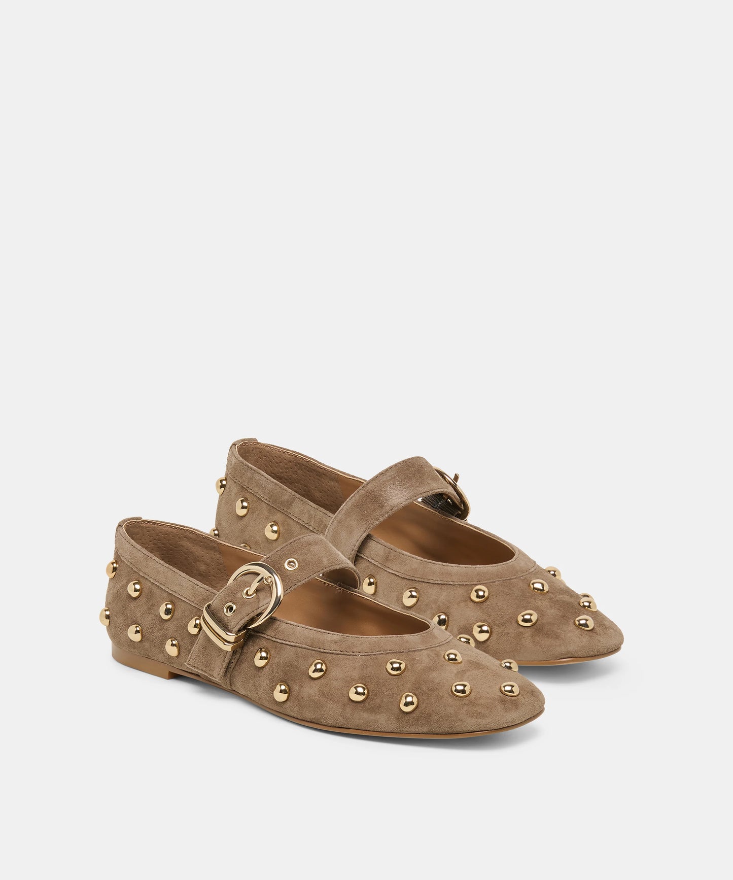 Dolce Vita Mikel Stud Ballet Flat in Olive Suede