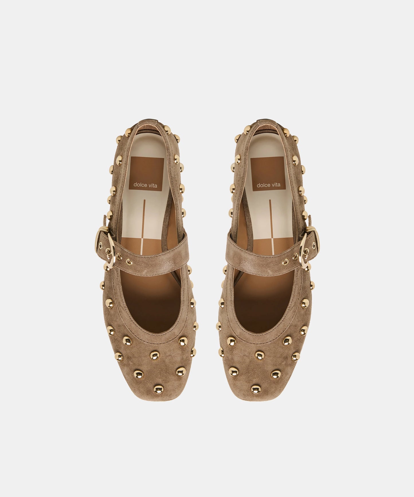 Dolce Vita Mikel Stud Ballet Flat in Olive Suede