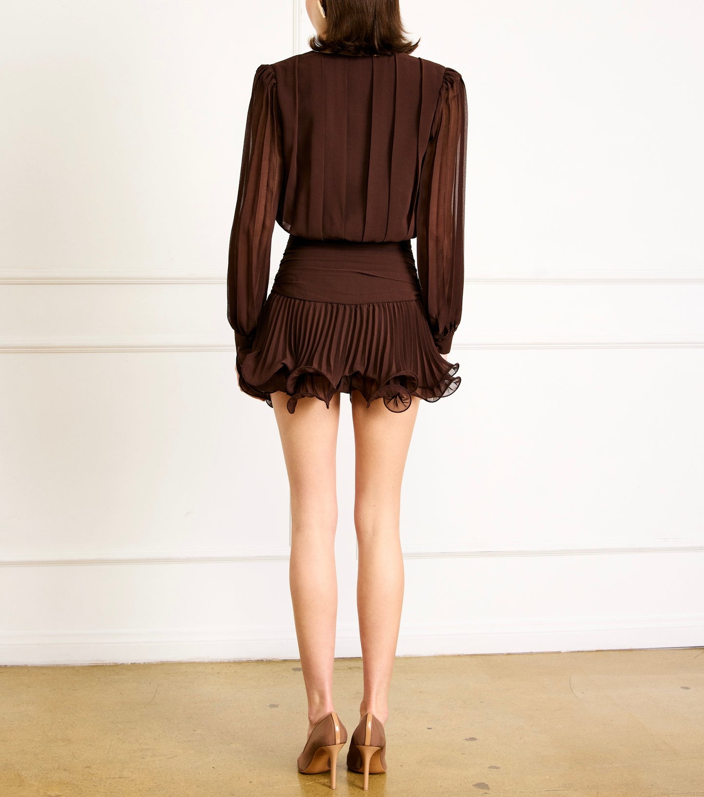 Line & Dot Twyla Mini Dress in Chocolate